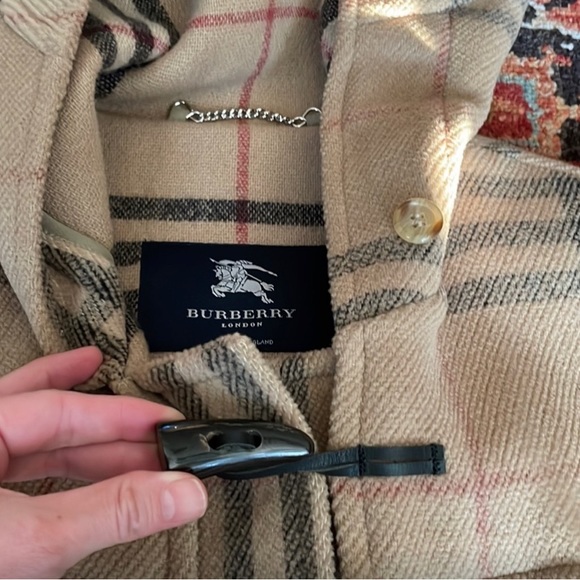 😍 Authentic BURBERRY duffle coat nova check wool toggle jacket duffel - Picture 5 of 14